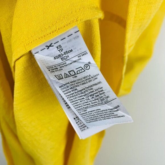 Banana Republic Halter Midi Dress Banana Yellow 677658 Crepe Pockets - Picture 6 of 9